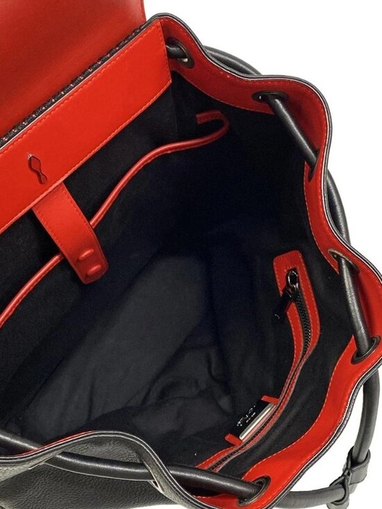CHRISTIAN LOUBOUTIN Explorafunk Backpack Black Red Calf Leather Rubber Backpack main image 7